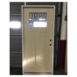 36in x 80in LH Fiberglass Craftsman style door.