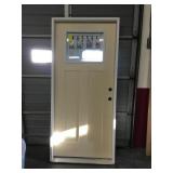 36in x 80in LH Fiberglass Craftsman style door.