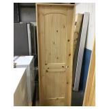 24" LH Unfinished Pine Arch Top Interior Door.
