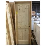 28" LH Unfinished Pine Arch Top Interior Door.