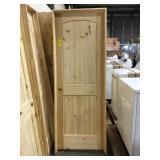 28" RH Unfinished Pine Arch Top Interior Door.