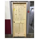 30" RH Unfinished Pine Arch Top Interior Door.