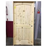 36" LH Unfinished Pine Arch Top Interior Door