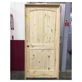 36" RH Unfinished Pine Arch Top Interior Door.