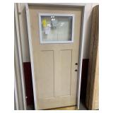36in x 80in LH Fiberglass craftsman style door.
