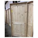 36" RH Unfinished Pine Int Door w/ oak jamb.