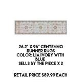 26.2" x 96" Centenno Runner Rug x 2