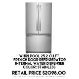 Whirlpool 25.2cu.ft French Door Refrigerator