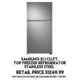 Samsung 21.1cu.ft Top Freezer Refrigerator