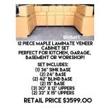 12pc Maple Laminate Veneer Cabinet Set