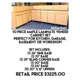 10pc Maple Laminate Veneer Cabinet Set