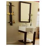 Console with Matching Mirror & Shelf Trio