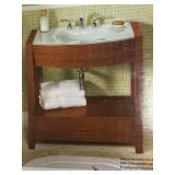 Lavatory Console w/Tempered Glass Top