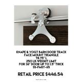 Knape & Vogt Face Mount Triangle Barn Door Track