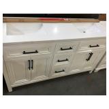 White 60" vanity with top