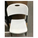 White folding chairs x 6