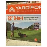 Yard Force self propelled gas mower.