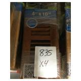 4" x 10" Floor Register x 4