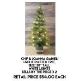 Chip & Joanna Gaines Prelit Potted Tree x 2