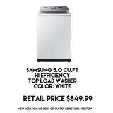 Samsung 5.0cu.ft Top Load Washer