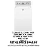 Maytag 4.2cu.ft High Efficiency Washer