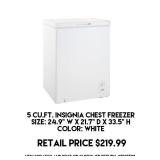 5cu.ft Insignia Chest Freezer