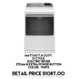 Maytag 7.4cu.ft Electric Dryer