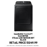 Samsung 7.4cu.ft Gas Dryer