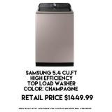 Samsung 5.4cu.ft Top Load Washer