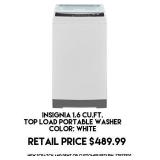 1.6cu.ft Insignia Top Load Portable Washer