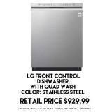 LG Front Control Dishwasher w/Quad Wash