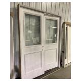 70" exterior french half view entry doors