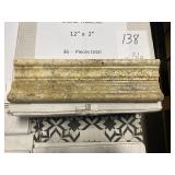 12" x 2" Chair Rail Travertine x 36 pieces