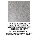 24" x 24" Porcelain Tile x 32 boxes