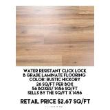 Water Resistant Laminate Flooring x 1456 sq ft