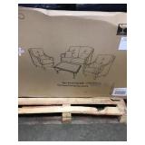 4 piece wicker set, with blue cushions