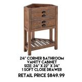 24" Corner Bathroom Vanity Cabinet