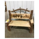 Amish made sassfrass Bench.