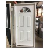 36" RH 4 panel entry door w/arch window