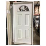 36" LH 4 panel entry door w/window arch