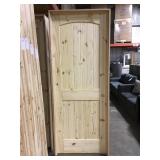 30" RH Unfinished Pine Int Door w/ oak jamb.