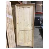 32" LH Unfinished Pine Int Door w/ oak jamb.
