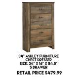 34" Ashley Furniture Chest Dresser