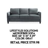 Lifestyles Solutions Microfiber Sofa