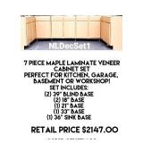 7pc Maple Laminate Veneer Cabinet Set