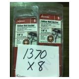 1/8 inch hollow wall anchors x 8