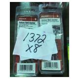 1/8 inch hollow wall anchors x 8