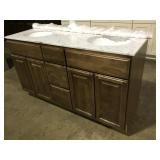 60" brown Bathroom vanity w/top
