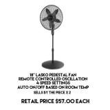 18" Lasko Pedestal Fan w/Reamote x 2