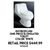 Enviroflush One-Piece White Elongated Toilet